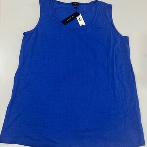 Talbots Sleeveless Scoop Neck Tank Top - Blue